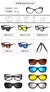 Óculos de sol quadrados com clipe magnético, 5 lentes, masculino, polarizado, - BC SHOP ONLINE