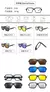 Óculos de sol quadrados com clipe magnético, 5 lentes, masculino, polarizado, na internet
