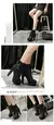 2025 novas bombas femininas sapatos das mulheres botas de sola grossa rendas até senhoras botas de tornozelo confortáveis saltos stiletto botas altas mujer - comprar online
