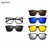 Óculos de sol quadrados com clipe magnético, 5 lentes, masculino, polarizado, - loja online