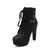 2025 novas bombas femininas sapatos das mulheres botas de sola grossa rendas até senhoras botas de tornozelo confortáveis saltos stiletto botas altas mujer - comprar online