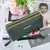 Carteira longa feminina bolsas borla moeda bolsa titular do cartão carteiras du