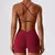 Imagem do Seamless Yoga Gym Fatos com Shorts para Mulheres, Top Curto, Sexy Bra, Calças R