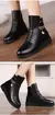 Imagem do Botas femininas de couro 2024 inverno grosso lã forrado botas de neve de couro
