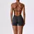 Seamless Yoga Gym Fatos com Shorts para Mulheres, Top Curto, Sexy Bra, Calças R