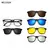 Imagem do Óculos de sol quadrados com clipe magnético, 5 lentes, masculino, polarizado,