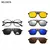 Óculos de sol quadrados com clipe magnético, 5 lentes, masculino, polarizado, - BC SHOP ONLINE
