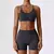 Imagem do Seamless Yoga Gym Fatos com Shorts para Mulheres, Top Curto, Sexy Bra, Calças R