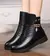 Imagem do Sólido preto novas mulheres marca de luxo designer botas de neve metal clássic