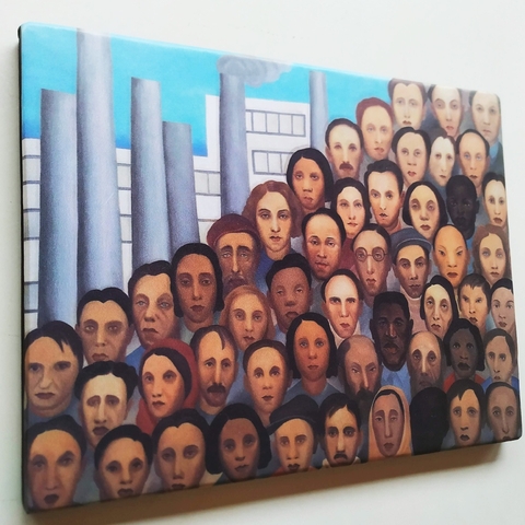 Tarsila do Amaral - Operários - Arte em Tela Acetinada