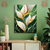 Quadro decorativo. Flor lírio dourada, sobre o marmore.tela acetinada. - loja online
