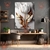 Quadro Decorativo Flor Tulipa Branca e Dourada - Elegância em Tela Acetinada, Impressão de Alta Qualidade, Pronto para P