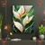 Quadro decorativo. Flor lírio dourada, sobre o marmore.tela acetinada. - comprar online