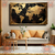 Imagem do Quadro decorativo, Mapa Mundi Dourado com Arabescos - em Tela Acetinada, Pronto para Pendurar