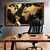 Quadro decorativo, Mapa Mundi Dourado com Arabescos - em Tela Acetinada, Pronto para Pendurar na internet