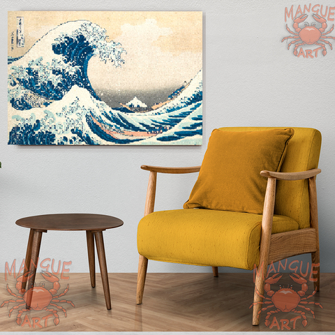 A Grande onda de kanagawa - Katsushika Hokusai - Arte em Tela Acetinada - comprar online