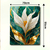 Imagem do Kit quadros decorativos. Flor de lirio branco e dourado fundo de marmore. Impressão em tela acetinada
