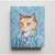 Quadro decorativo tela, Van Gogh Auto retrato com terno azul. obras famosas com gatinhos. - loja online