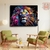 Quadro decorativo extra grande. leão colorido para sala. tela acetinada.