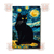 Quadro Decorativo Noite Estrelada com Gato Preto - Elegância e Mistério, Pronto para Pendurar - comprar online