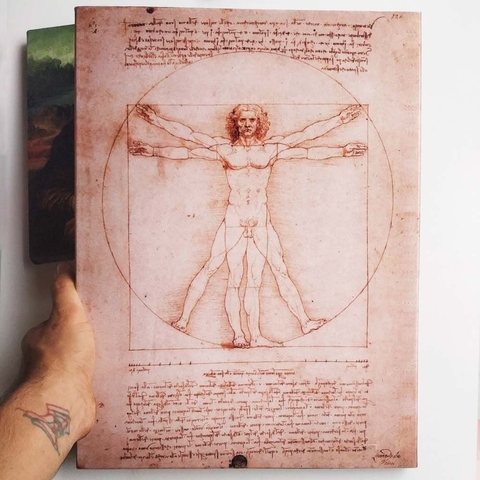 Leonardo Da Vinci - O homem vitruviano - Arte em Tela Acetinada
