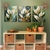 Kit trio quadros decorativos luxo, para sala, quarto, hall, copa, escritorio, salão de beleza Flores de lirio branco e d - loja online