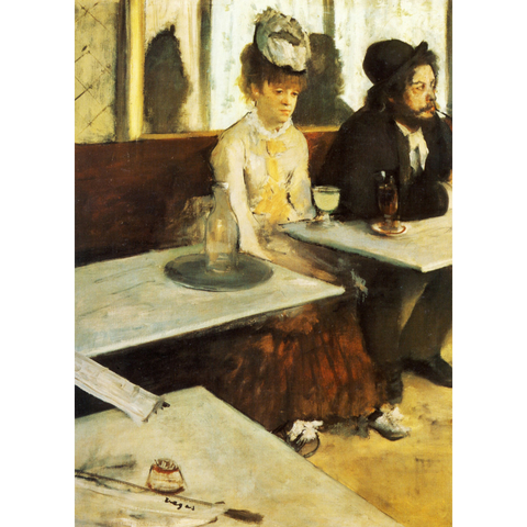 The Absinthe Drinker - Impressionismo de Edgar Degas - Arte em Tela Acetinada