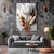 Quadro Decorativo Flor Tulipa Branca e Dourada - Elegância em Tela Acetinada, Impressão de Alta Qualidade, Pronto para P - comprar online