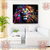 Imagem do Quadro decorativo extra grande. leão colorido para sala. tela acetinada.