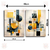 Imagem do Kit de Quadros Decorativos Abstratos - Geométrico Amarelo e Preto, Moderno, tla acetinada, Pronto para Pendurar