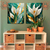 Kit quadros decorativos de luxo para sala, escritório , salao de beleza. Flor de lirio branco e dourado fundo de marmore - comprar online
