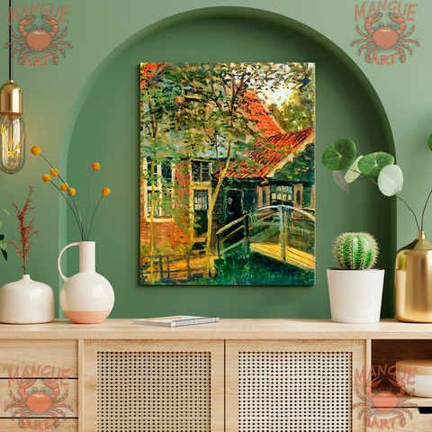 Cloude Monet - Zaandam little bridge - Arte em Tela Acetinada - comprar online