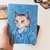 Quadro decorativo tela, Van Gogh Auto retrato com terno azul. obras famosas com gatinhos. - mangueart