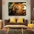 Quadro decorativo Grande Leão de juda dourado com lua cheia, folhas tropicais, costela de adão.