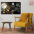 Quadro decorativo grande. Aguia, lua cheia e folhas douradas. - mangueart