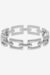 Bracelete Feminino Prateado Corrente Geométrica
