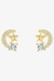 Brinco Lua Estrela com Zircônias Banhado a Ouro 18k - comprar online