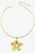 Colar Aro Com Pingente Flor Dourada Com Pérola - comprar online
