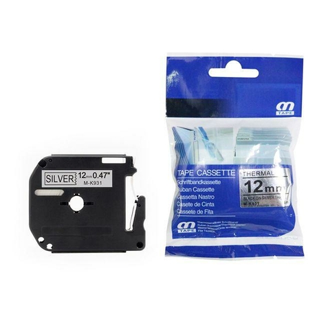 FITA ROTULADORA COMPATIVEL M-K231 12MM X 8M BR/PT - GO TECH
