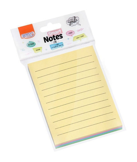 BLOCO SMART NOTES LINE PAUTADO PASTEL COLOR 100FLS - BRW