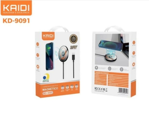 CARREGADOR INDUÇÃO MAGNÉTICO TURBO 15W KD-9091 - KAIDI