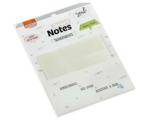 BLOCO SMART NOTES 76X76MM TRANSPARENTE 20FLS 1 BLOCO - BRW