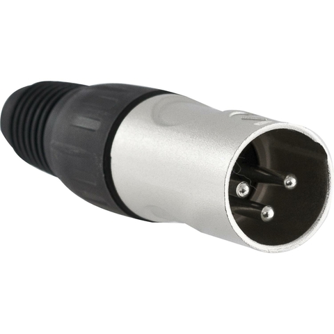 CONECTOR XLR MACHO 3 PÓLOS NIQUELADO - 1 UN - HYX