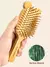 Escova de bambu cabelo – pente antiestático de madeira natural e massagead - Bem viver