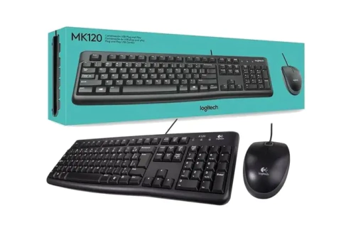 COMBO TECLADO E MOUSE COM FIO USB LOGITECH MK120