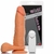 Pênis macio e flexível c/ Escroto - Vibro e Ventosa - 20 x 4,5 cm na cor bege