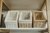 Canasto organizador de mimbre, blanco con tela - comprar online