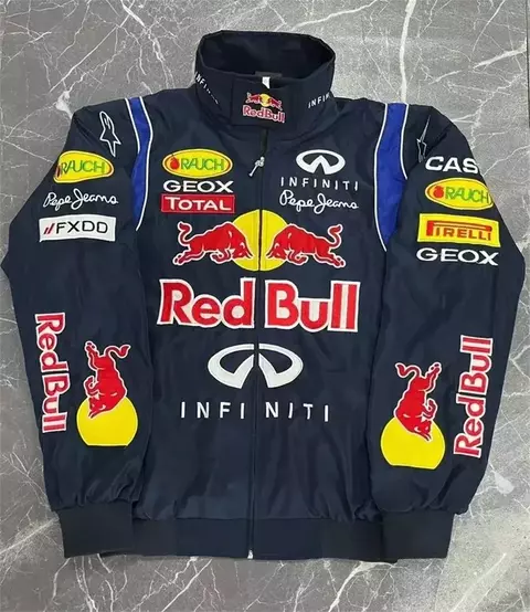 Traje de carreras bordado Red Bull, chaqueta de ciclismo para motocicleta, nueva