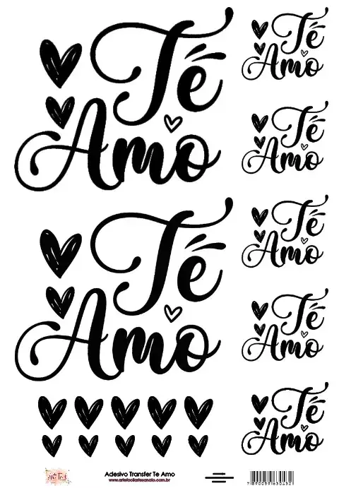 ADESIVO TRANSFER TE AMO