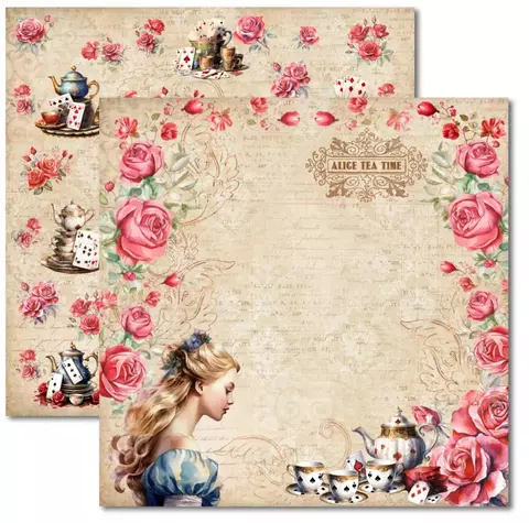 ALICE 4 - PAPEL PARA SCRAPBOOK DUPLA FACE